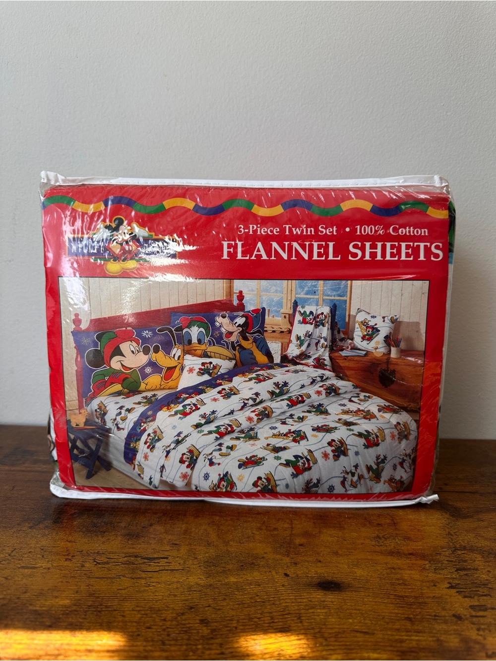 Vintage 90s Mickey’s Stuff For Kids Winter Flannel Sheet Set Twin 3 Pc NIP NOS